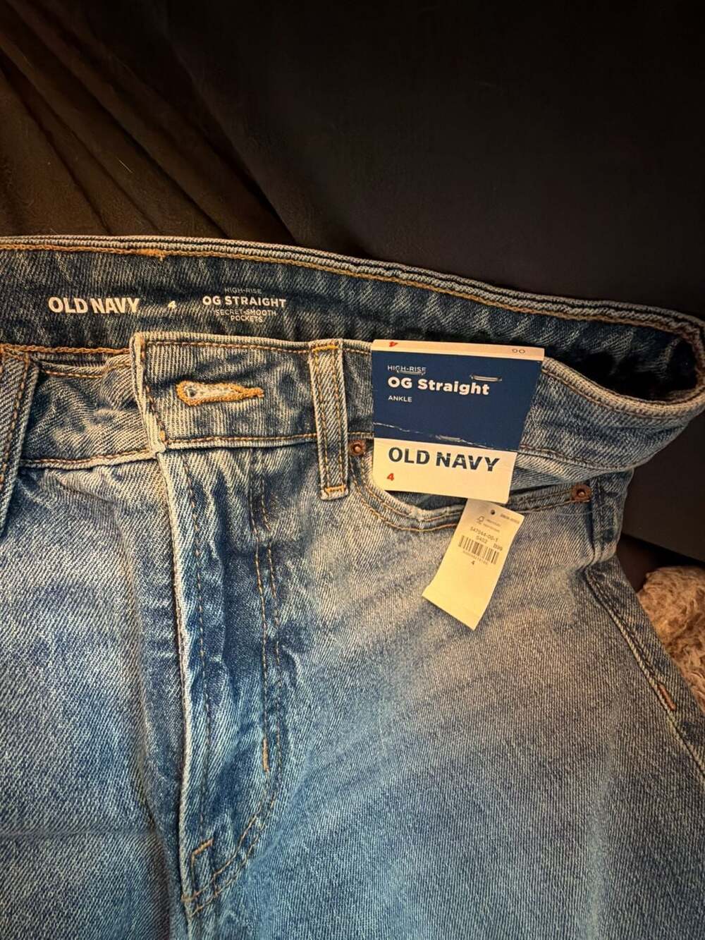 Old Navy High-Rise OG Straight Ankle Jeans Size 4 Light Wash Denim